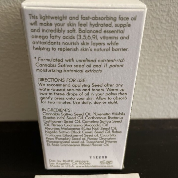 Blunt Skincare Seed Hydrating Face Oil 1 oz/ 30 mL - Picture 2 of 2